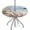 Beach Starfish, variant on Outdoor Tablecloth with Umbrella Hole, Round Elastic Fitted Table Cloth with Invisible Zipper,Wooden Picnic Patio Table Cover 36-44in