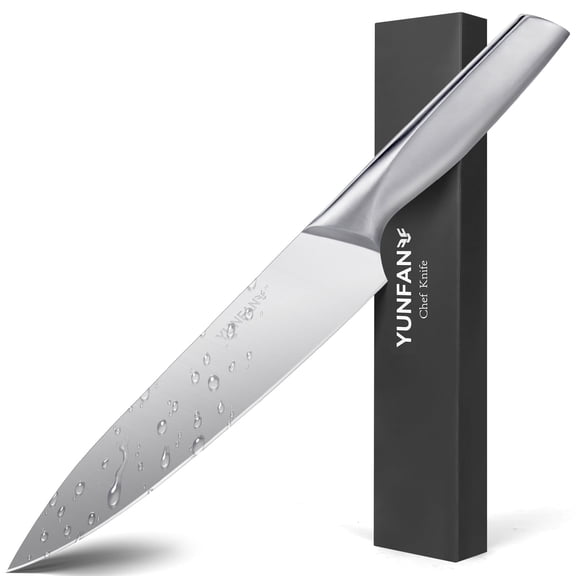 YUNFAN Professional Kitchen Knives, Sharp Knives for Kitchen High Carbon Stainless Steel, Sliver