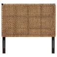 thumbnail image 2 of bali & pari Alise Seagrass and Dark Brown Mahogany Wood Queen Size Headboard, 2 of 6
