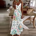 thumbnail image 1 of Ovzne Robes pour Femmes Robe Femme Robes d'Été pour Femmes Imprimé Sans Manches Col Rond Robe Décontractée Robes Robe d'Été Imprimée Liquidation, 1 of 5