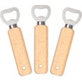 thumbnail image 1 of Abridor de botellas de cerveza de 3 piezas, de madera y acero inoxidable con mango., 1 of 5