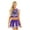 Purple, variant on Sxiwei Womens Cheerleading Costume Dress Crop Top with Mini Pleated Skirt Cheer Leader Outfits Blue M