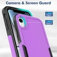 thumbnail image 4 of for iPhone XR Case: Dual Layer Protective Heavy Duty Cell Phone Case Shockproof Rugged Bumper Tough with Screen Protector - 16ft Military Grade Drop Tested for Appple iPhone XR (6.1 inch), Purple, 4 of 15