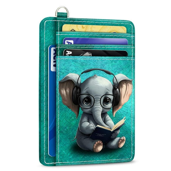 Tarjetero delgado Yonlevres Elephant con bloqueo RFID