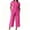 Hot Pink, variant on Fashion Women 2 Piece Outfits Summer Casual Short Sleeve Tops with Pants Sets Solid Loungewear Matching Tracksuit Plus Size