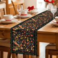 thumbnail image 5 of Table Runner - 120 Inch Long, Boho Black Flowers Kitchen Dining Table Runner Dresser Scarves, Spring Abstract Watercolor Floral Leaf Farmhouse Decor for Coffee Tables Wedding Party Banquet, 5 of 8