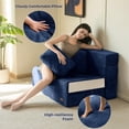 thumbnail image 4 of Sofá cama convertible 4 en 1 MAXYOYO Sofá azul marino plegable, 4 of 9