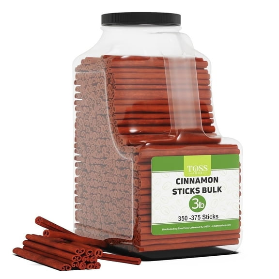 TOSS Premium Cassia Saigon Cinnamon Sticks, Whole, Strong Aroma, for Baking, Cooking, and Tea, 3 lb Bulk Jar