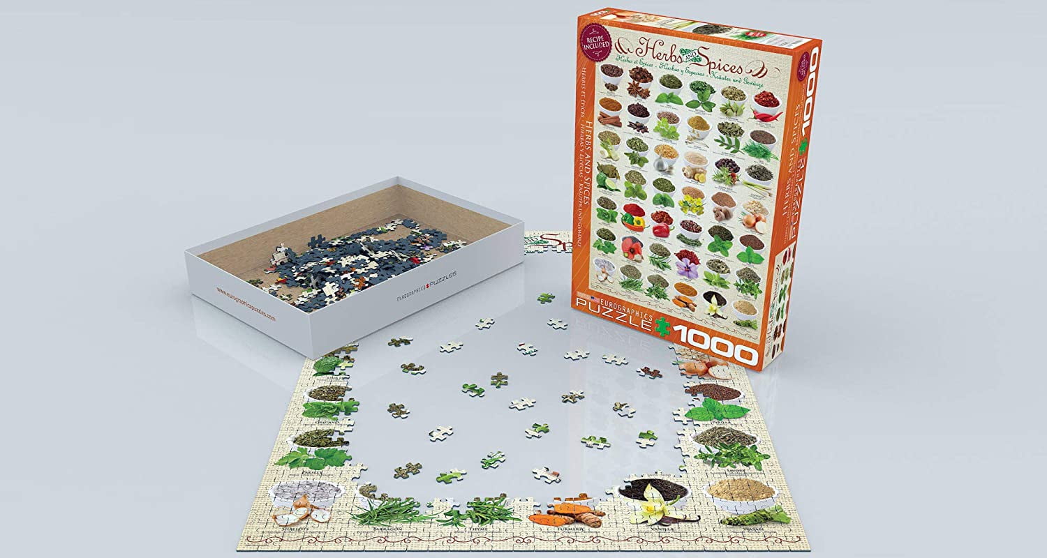 EuroGraphics Herbs and Spices Jigsaw Puzzle – 1000 Pieces, Culinary Artwork