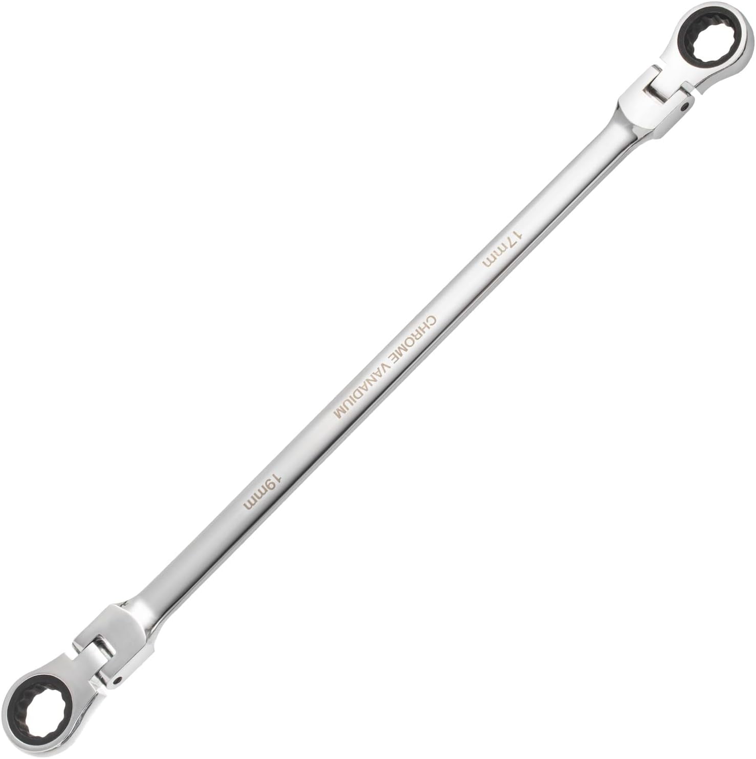 SHZOND 6Pcs Extra Long Flex Head Ratcheting Wrench Set Metric 8-19mm Double Box End Wrench Set Laser Etched Steel Wrenches