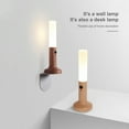 thumbnail image 3 of Smart Motion Sensor Night Light Solid Wood Table Lamp Wall Lamp Rechargeable LED Ambient Light Indoor Body Sensor Light Warm White Light with Wall Mount Bracket, 3 of 8