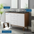 thumbnail image 4 of Double Sink Vanity Cabinet, Wood, Brown Walnut Black, Modern Contemporary Urban Design, Hotel Bedroom Bathroom Master Suite Guest, 4 of 10