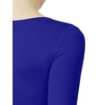 thumbnail image 6 of J. METHOD Women's Long Sleeve Scoop Neck Crop Top Solid Basic Casual Cropped T Shirts NEWT19 Royal Blue L, 6 of 6