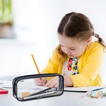 SHIMELE PVC Pencil Case Transparent Storage Bag | Clear Plastic Stationery Organizer | Large Capacity Multipurpose Zipper Pouch for Office & Craft Supplies