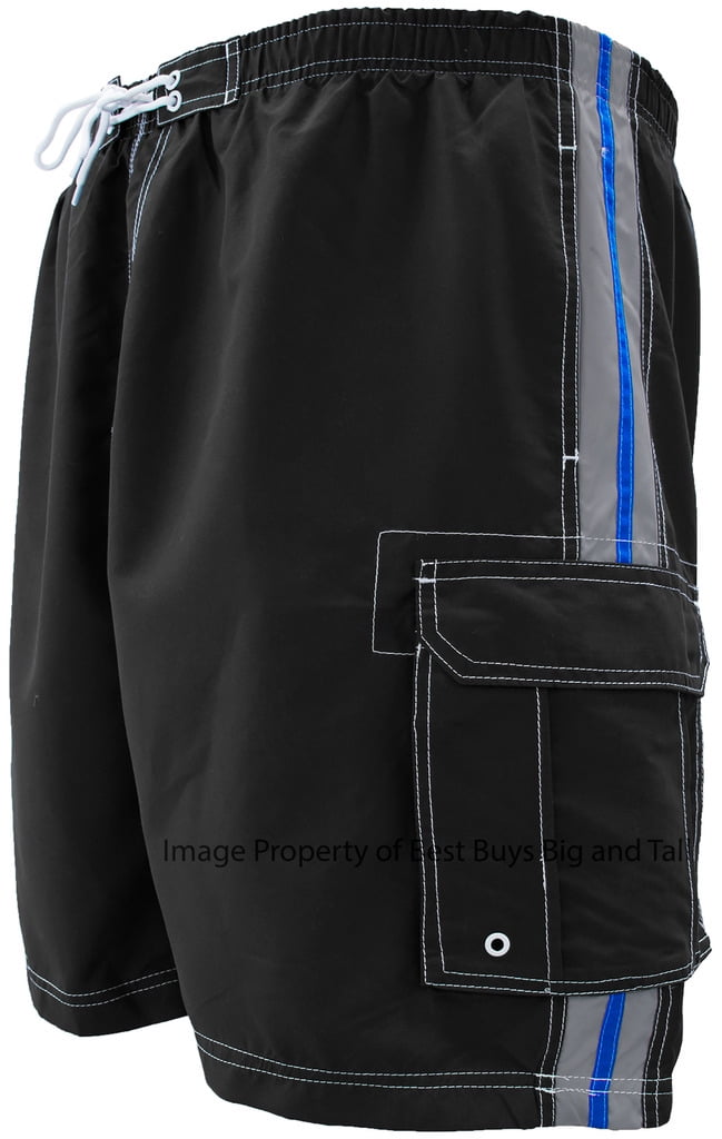 Big Men’s Cargo Swim Trunks 3Stripe by H2O Sport Tech 2XL to 8XL