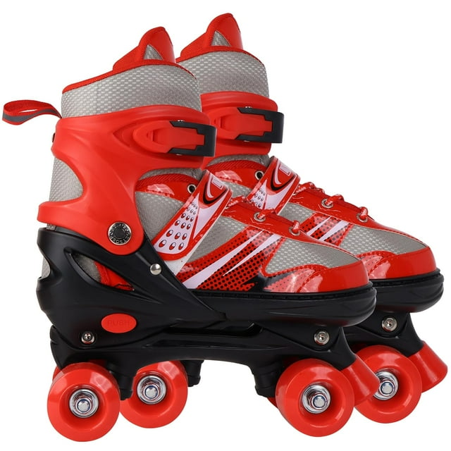 Lyrovo Patins à Roulettes Réglables avec Frein pour Enfants, Filles & Garçons (S, Rouge) Utilisations Recommandées du Produit : Débutant, Intermédiaire, Entraînement / Patins à Roulettes 2 X Touches Allen 1 X Clé