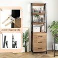 thumbnail image 6 of Gymax Ladder Bookshelf Tall Bookcase w/ 3 Open Shelves Printer Stand 3 Storage Drawers Natural, 6 of 10