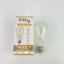 Fitty incandescent lamps, E26 LED Bulb 60 watt Equivalent, Non-Dimmable, Soft White 2700K, ST58 Vintage Light Bulbs, 90  CRI, 6W 600LM, E26 Medium Base, Clear Glass