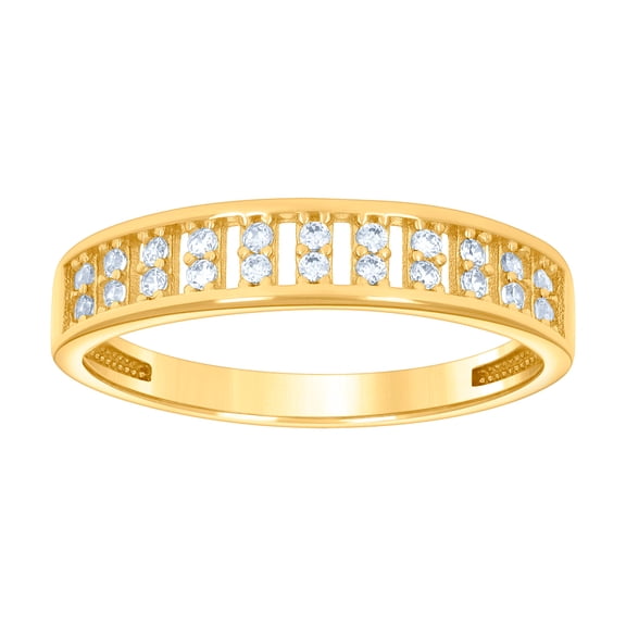 10k Yellow Gold Womens Cubic Zirconia Fashion Ring 4.3x2.5mm Wide Ring for Women - 2.0 Grams