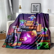 Soft and Warm M-Minecraft Blanket Featuring My World Sandbox Game Characters 3D Print Fleece Throw Blanket