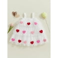 thumbnail image 2 of aturustex Little Girls Valentine's Day Overall Dress 1T-9T Toddler Baby 3D Heart Tiered Tulle Princess Dress Ruffled Puffy Drape Hem A-Line Dress Kids Fashion Cute Fairy Dress for Holiday Party, 2 of 7