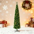 thumbnail image 2 of BeesClover Artificial Christmas Tree, 6/7.5/9/12ft Prelit Pencil Tree with Remote Control, Easy to Assemble, 2 of 9
