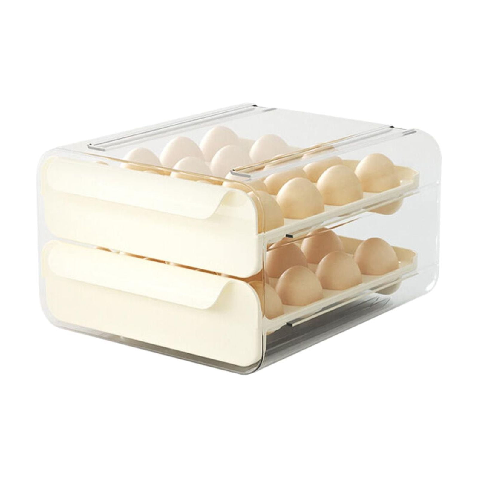 Porte-œufs Réfrigérateur CHANCETSUI - 2 Couches, 32 œufs, Plastique Transparent