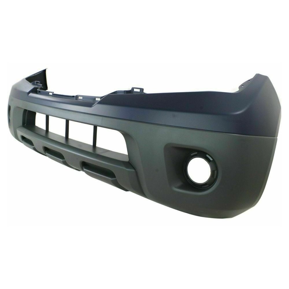 Front Bumper Cover with Primed Top and Textured Bottom - Plastic Black Finish