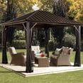 thumbnail image 3 of Sojag Dakota 10 x 10 Feet Aluminum Gazebo with Nylon Mosquito Netting, Brown, 3 of 5