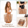 thumbnail image 6 of Pleneal Straw Beach Bags for Women - Women Beach Handmade Woven Tote Bag, Summer Mesh Hollow Shoulder Bag for Holiday, 6 of 9