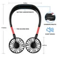 thumbnail image 4 of Portable Neck Fan, Hand Free Personal Mini Fans USB Rechargeable,360 Degree Free Rotation for Traveling, Sports, Office, Reading (3 Speed Adjustable, Headphone Design) Wearable Neckband Cooler (Black), 4 of 6