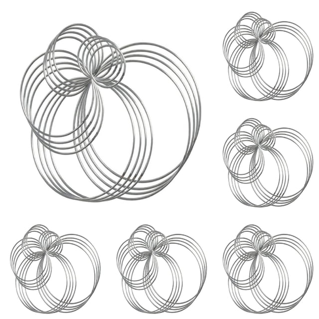 YWIYIUD 20PCS Metal Rings for Crafts Rings, Hoops for DIY Wreaths, 5 Sizes Metal Floral Hoop for Floral Macrame Wall Hanging Crafts 2/3/4/5/6inch