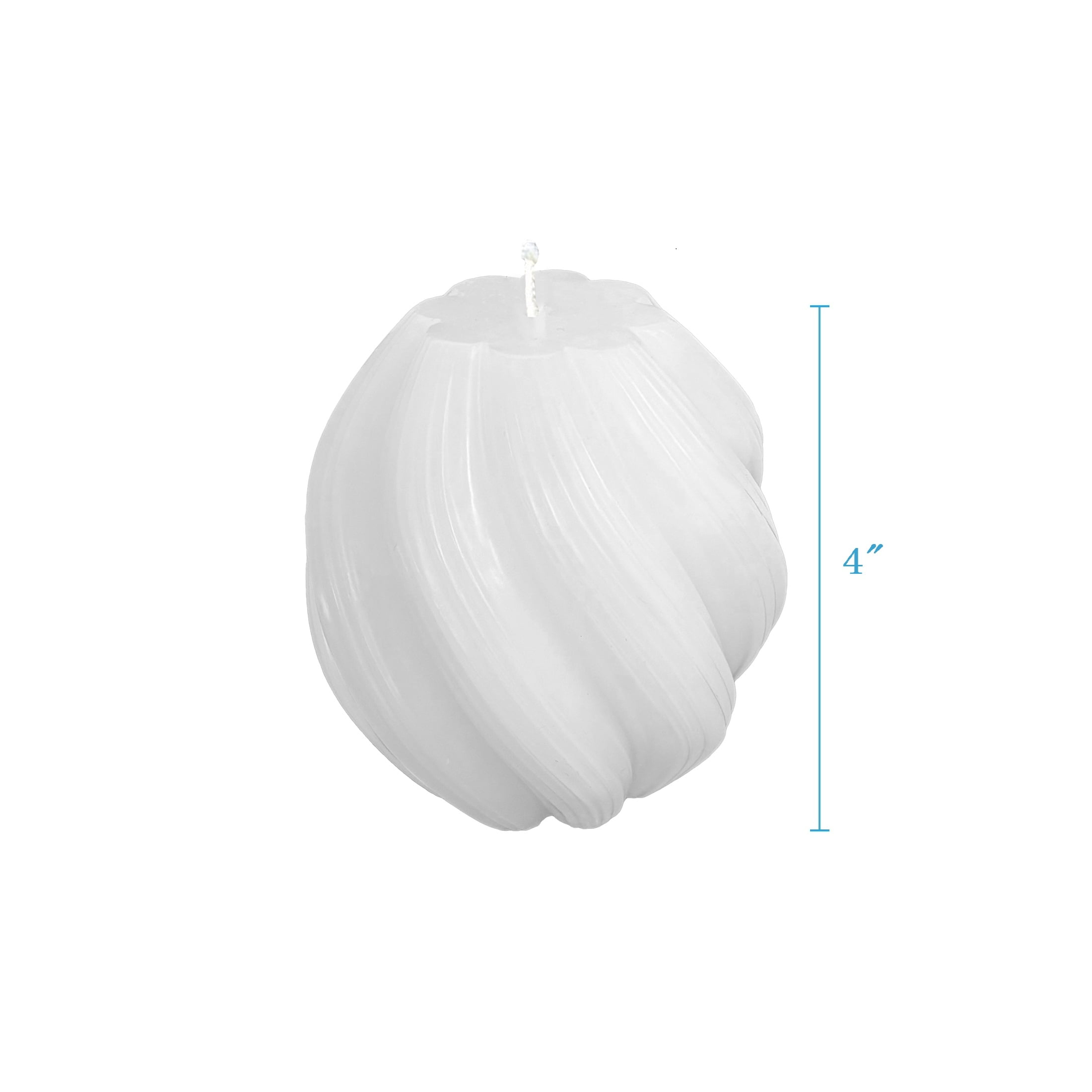 Mainstays Unscented Swirl Candle, White, 4"
