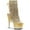 Clear PVC-Gold/Gold, variant on Women's Pleaser Adore 1017RSFT Ankle Boot