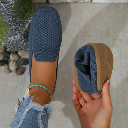 

Women s Daily Breathable Comfy Shoes Solid Color Mary Janes Slip On Lightweight Non-slip Soft Knit Minimalist Shoes