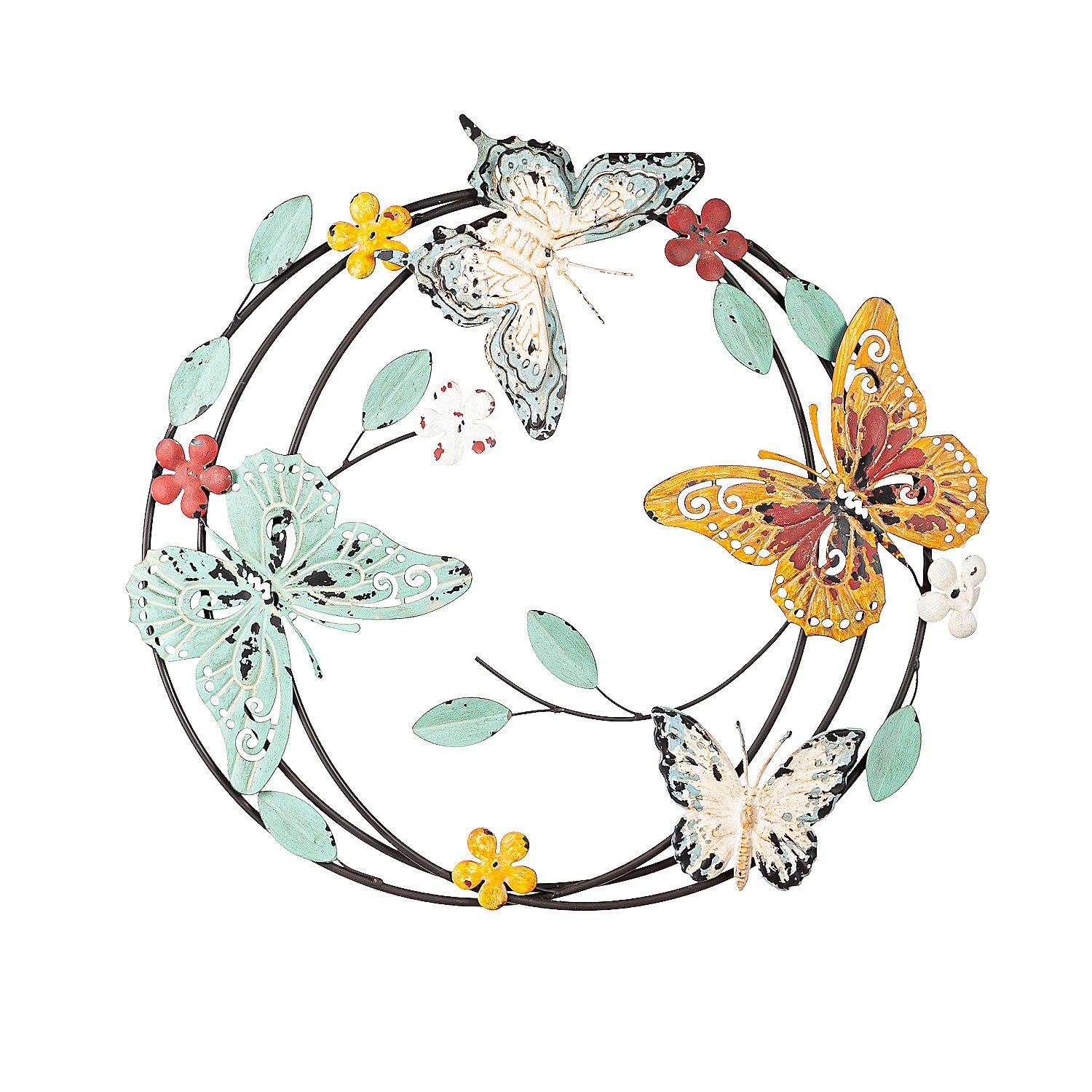 Circling Butterfly Metal Wall Decor