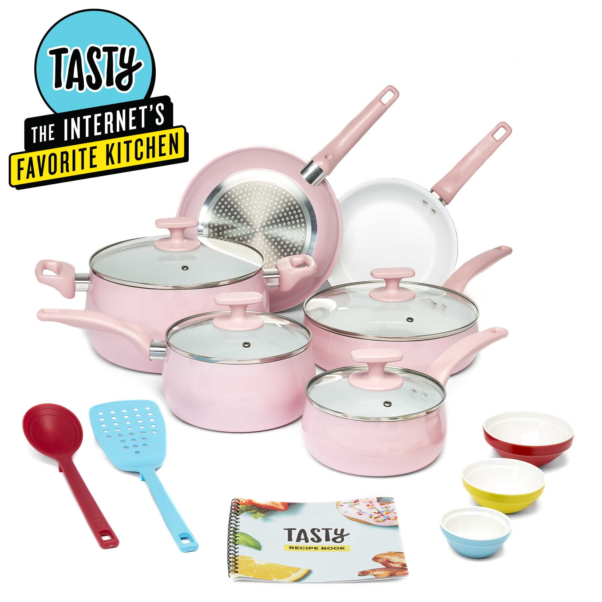 Dropship Ceramic Nonstick Pink 15pc Set to Sell Online at a Lower Price