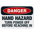 thumbnail image 1 of Hand Hazard Turn Power Off Before Reaching In Sign, OSHA Danger Sign, 12x18 Reflective Aluminum EGP, 1 of 1