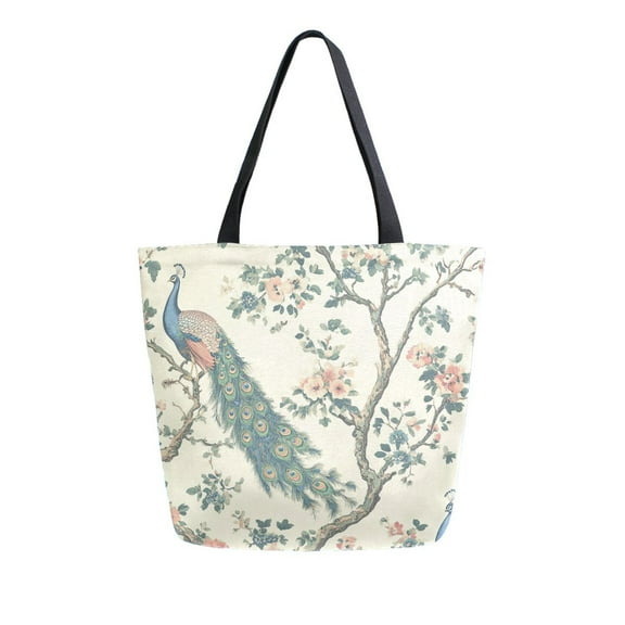 DIXRUYEE Tote Bag Women Weekender Travel Bag Shoulder Handbag Peacock Paradise Printed