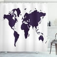 thumbnail image 1 of Ambesonne Map Shower Curtain, Vivid Indigo World Graphic, 69"Wx70"L, Indigo White, 1 of 3