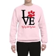 thumbnail image 2 of Wild Bobby, Love My Dog Stole My Heart Red Pawprints Pop Culture Unisex Crewneck Graphic Sweatshirt, Light Pink, Small, 2 of 3