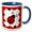 Blue/White, variant on 3drose, Love Bugs Red Ladybug with Hearts, 11oz Two-tone Red Mug