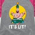 thumbnail image 3 of SpongeBob SquarePants - Patrick It's Lit - Toddler And Youth Girls Raglan Graphic T-Shirt, 3 of 5