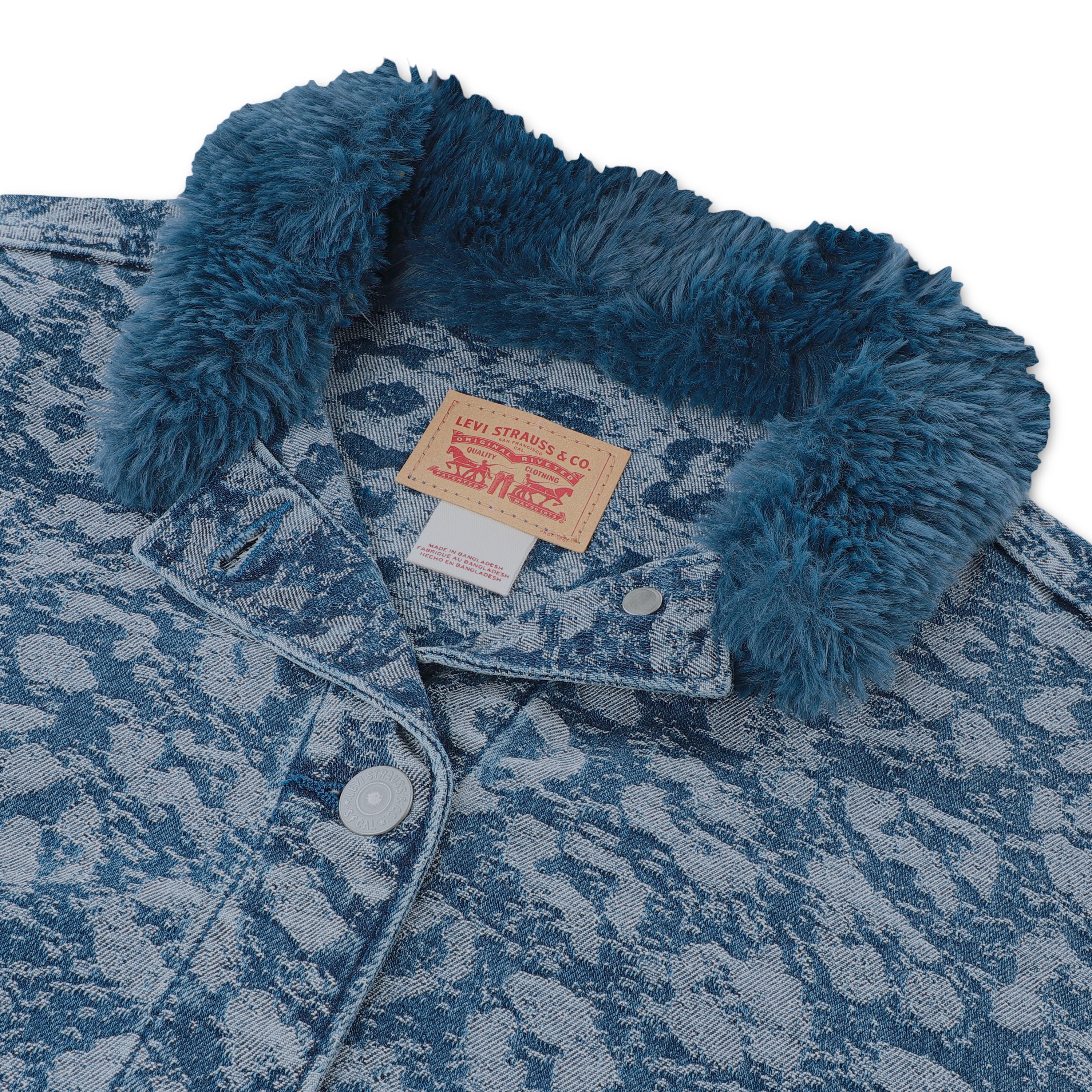 Levi's Girls Oversized Fur Collard Denim Jacket, Sizes 7-16