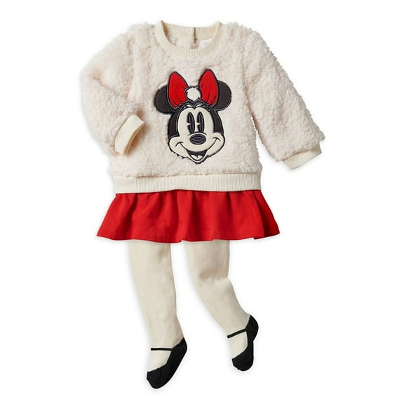 Disney Minnie Mouse Holiday Layered Look Dress and Tights Set Baby Size 6-9 Months Holiday