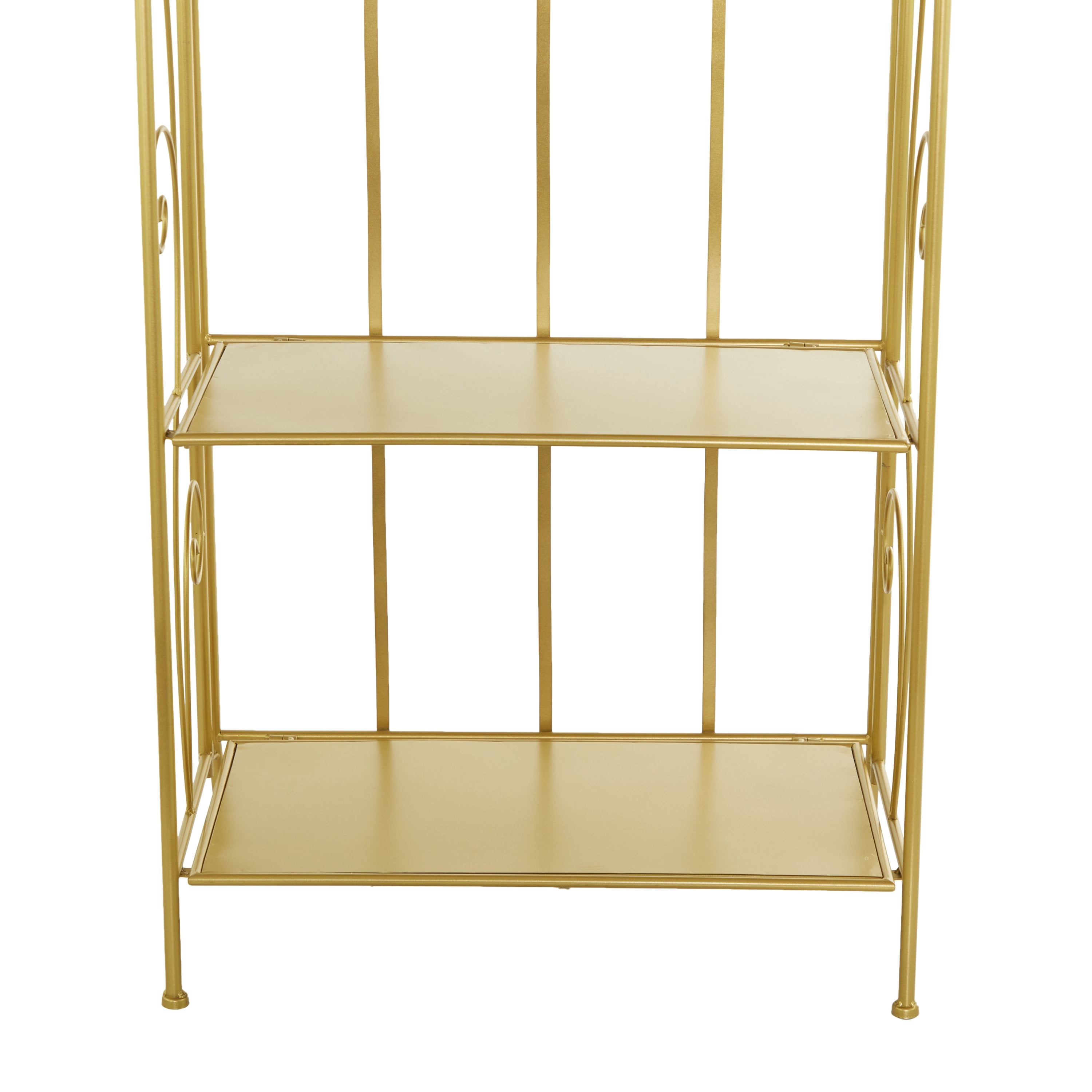 DecMode 13"W, 67"H Metal Glam Bakers Rack, Gold, 1-Piece
