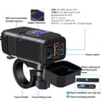 thumbnail image 1 of Motorcycle USB C , Dual Fast Charging, SAE Interface Quick Installation, 30W PD 18W QC 3.0 Ports, with Voltmeter ON Off Switch for Phone Tablet, 1 of 7