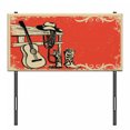 thumbnail image 3 of Western Headboard, Image of Wild West Elements with Country Music Guitar and Cowboy Boots Retro Art, Upholstered Decorative Metal Bed Headboard with Memory Foam, Twin Size, Beige Orange, by Ambesonne, 3 of 4