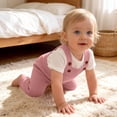 thumbnail image 7 of BRGZLK Baby Boys Girls Knit Overalls 2026 Autumn Winter Solid Color Knitted Jumpsuit Long Pants for Toddlers Newborn Infants Pink 12-18 Months, 7 of 7