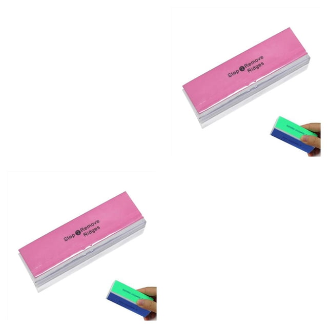 Langgg 3pcs 4way Nail Buffer Blcok File Grit Smooth Polish & Shine Remove Ridges Nail H 2Set